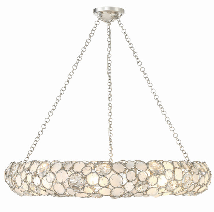 Crystorama Palla 8 Light Antique Silver Chandelier