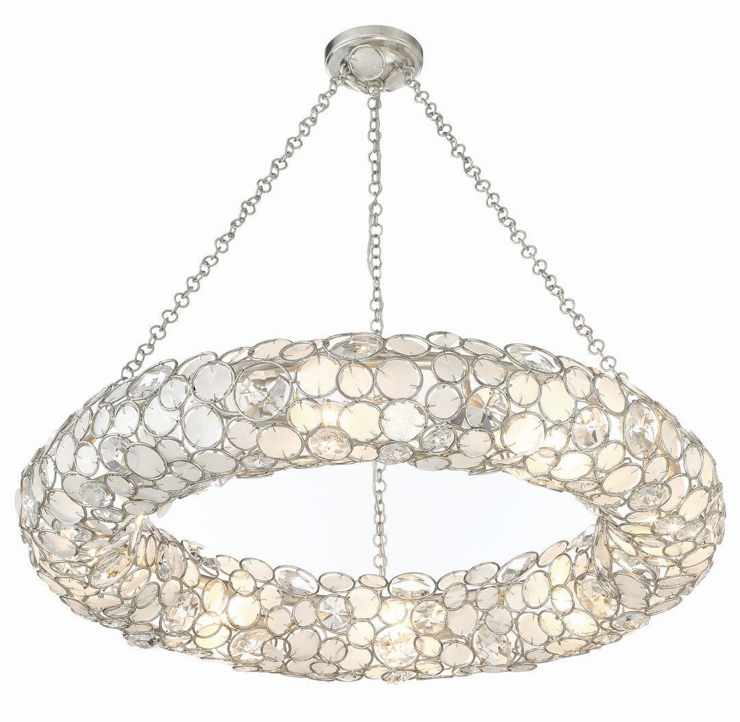 Crystorama Palla 8 Light Antique Silver Chandelier