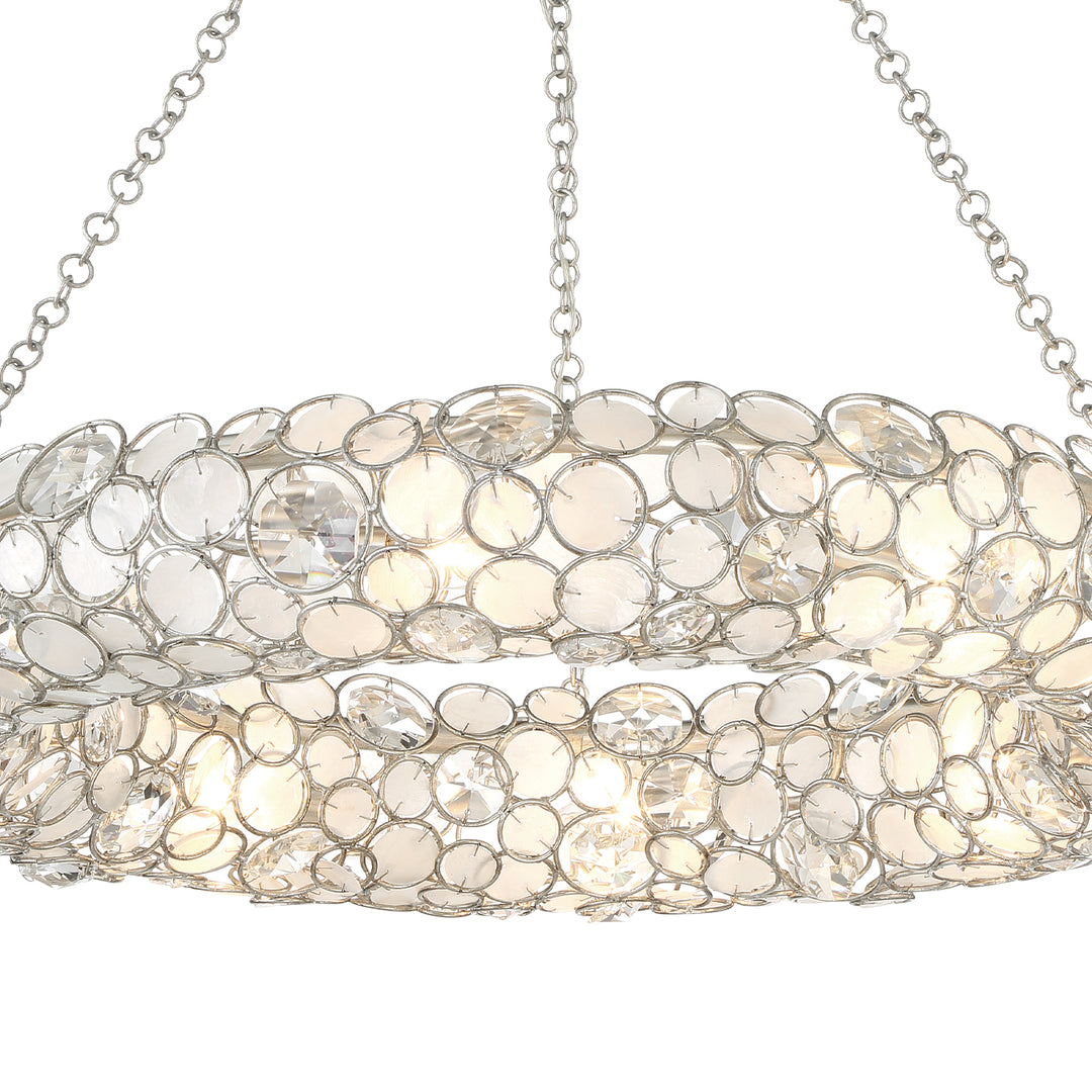 Crystorama Palla 8 Light Antique Silver Chandelier