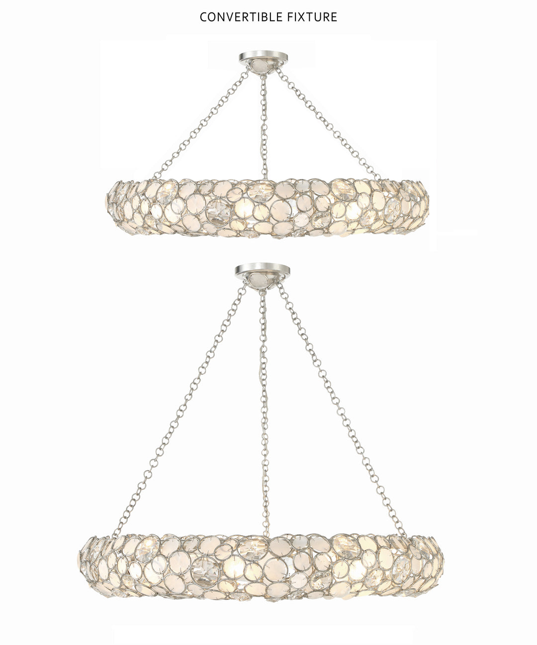 Crystorama Palla 8 Light Antique Silver Chandelier