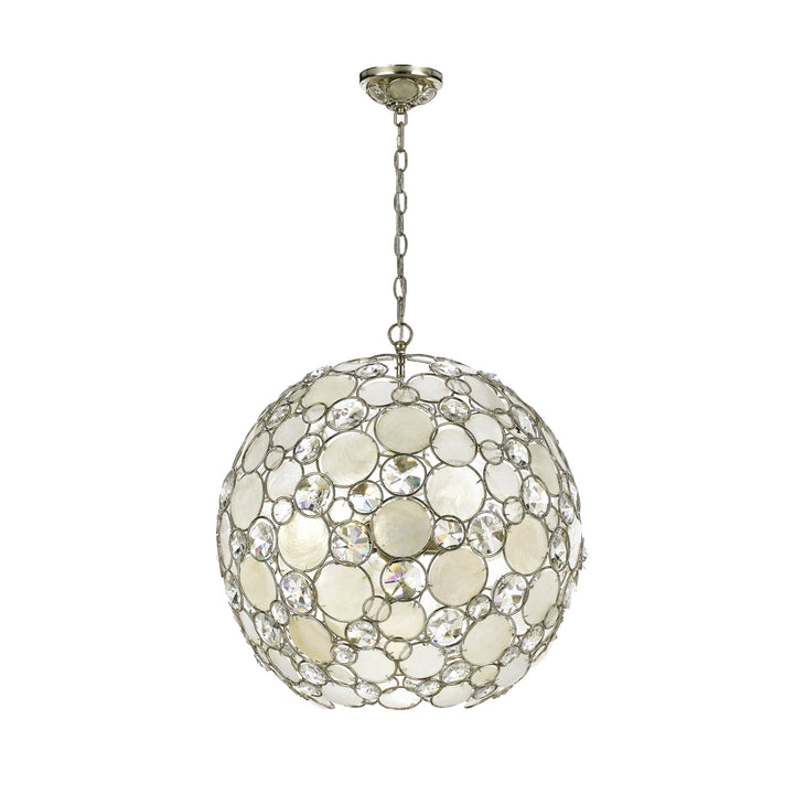 Crystorama Palla 6 Light Antique Silver Sphere Chandelier