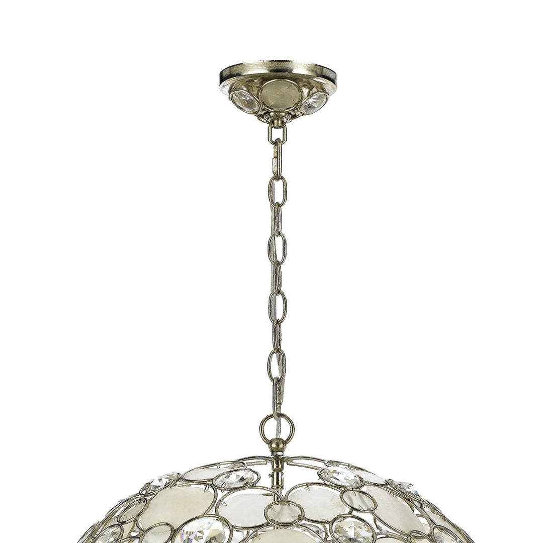 Crystorama Palla 6 Light Antique Silver Sphere Chandelier