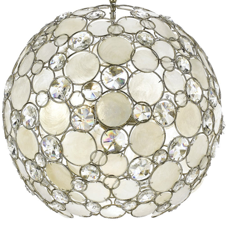 Crystorama Palla 6 Light Antique Silver Sphere Chandelier