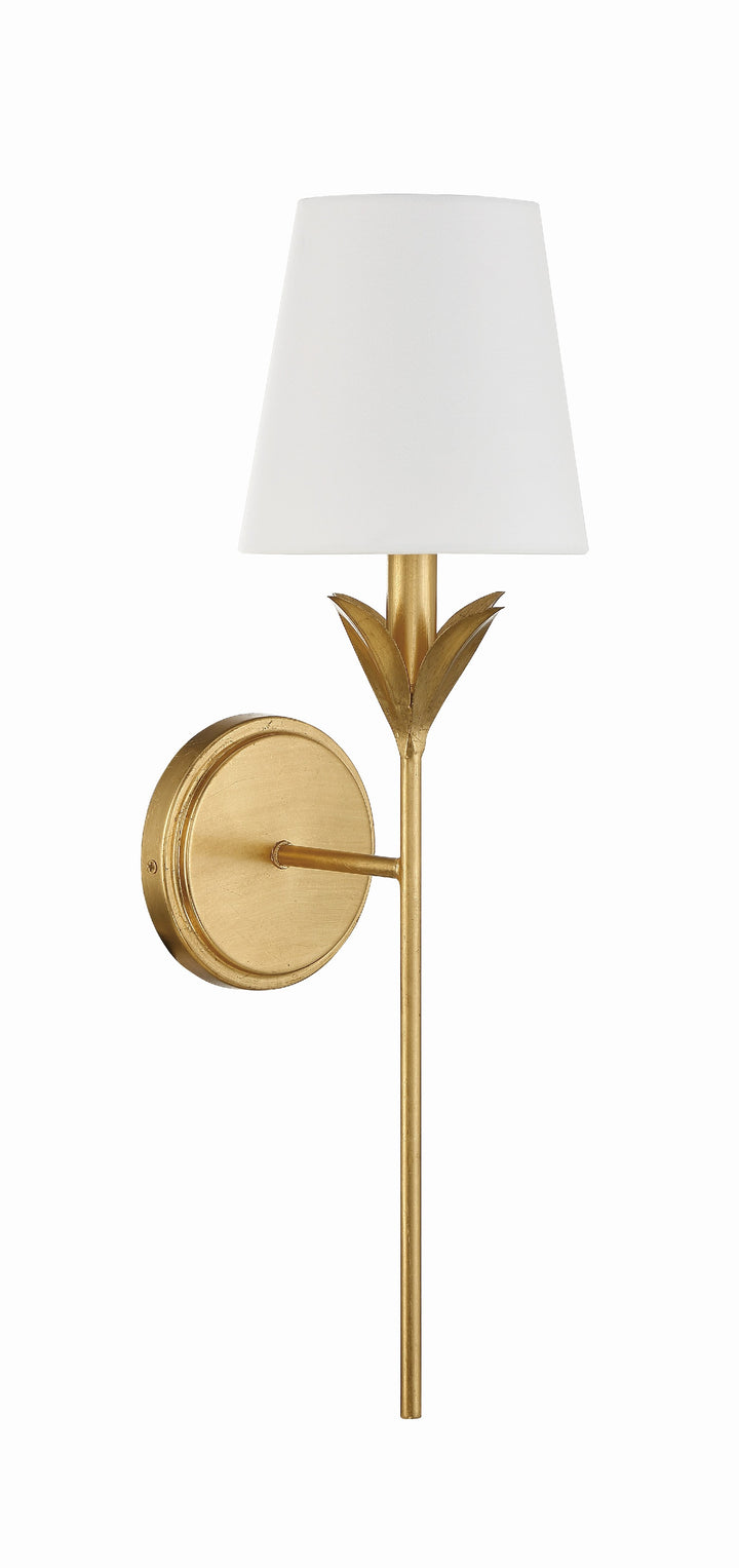 Crystorama Broche 1 Light Antique Gold Sconce