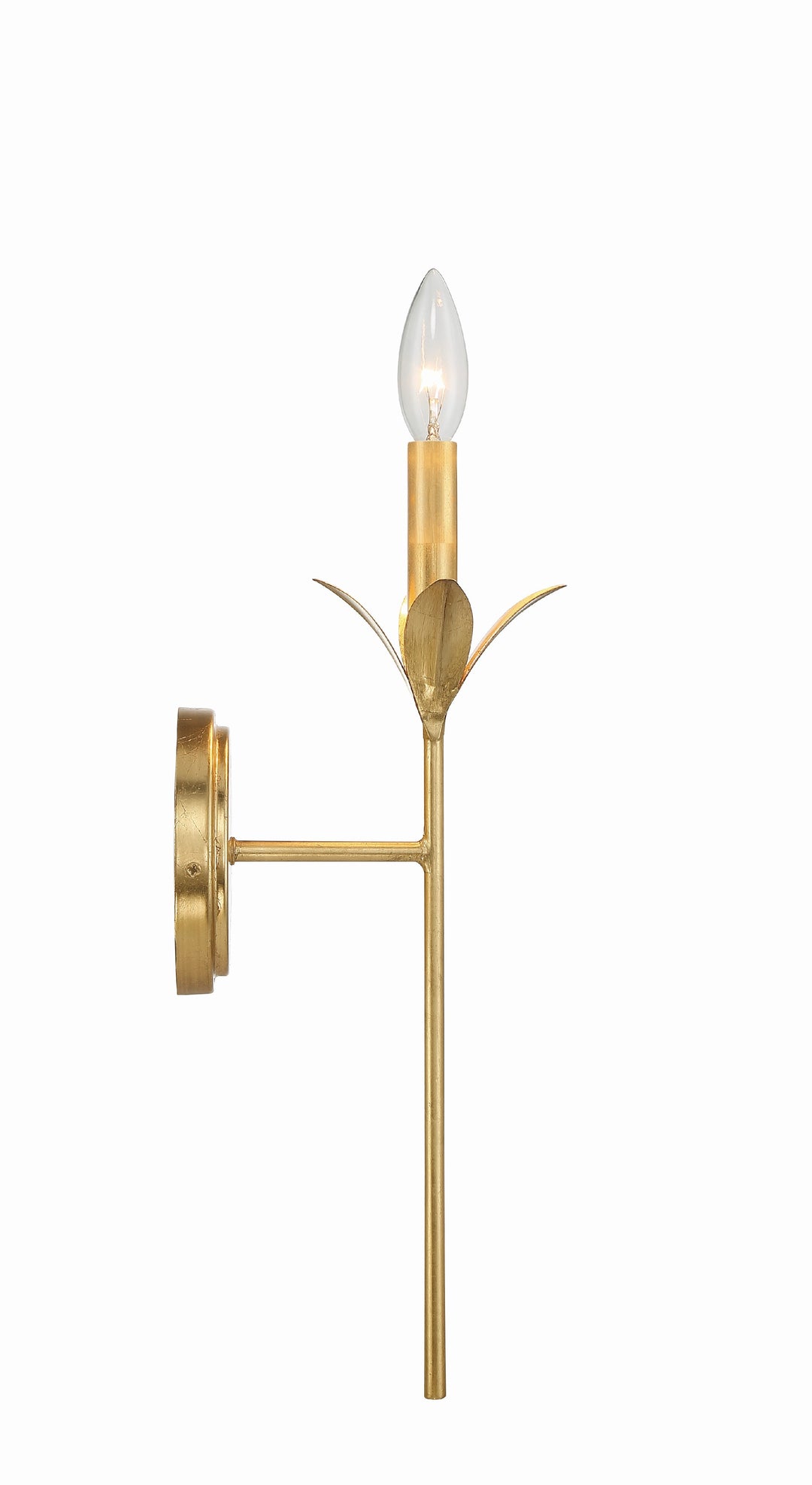 Crystorama Broche 1 Light Antique Gold Sconce