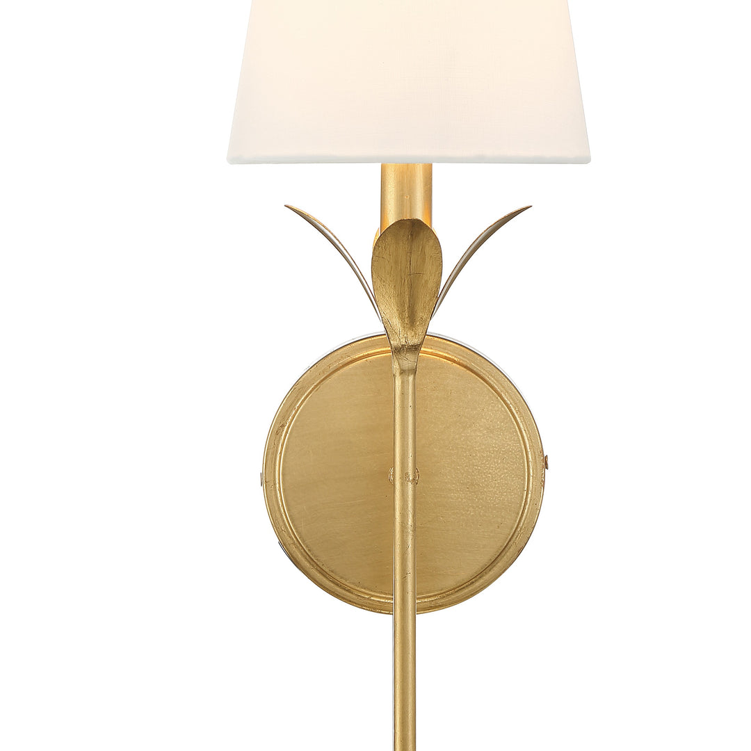 Crystorama Broche 1 Light Antique Gold Sconce