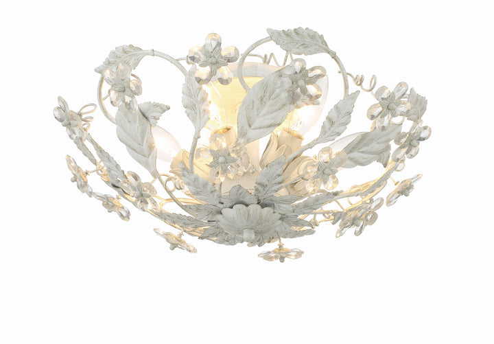 Crystorama Paris Market 6 Light Antique White Semi Flush Mount