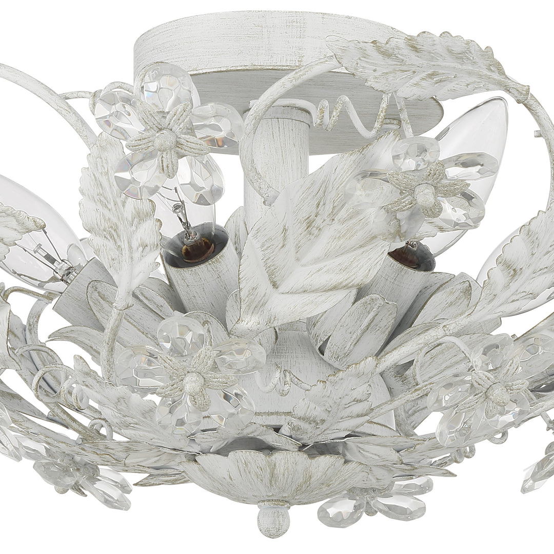 Crystorama Paris Market 6 Light Antique White Semi Flush Mount