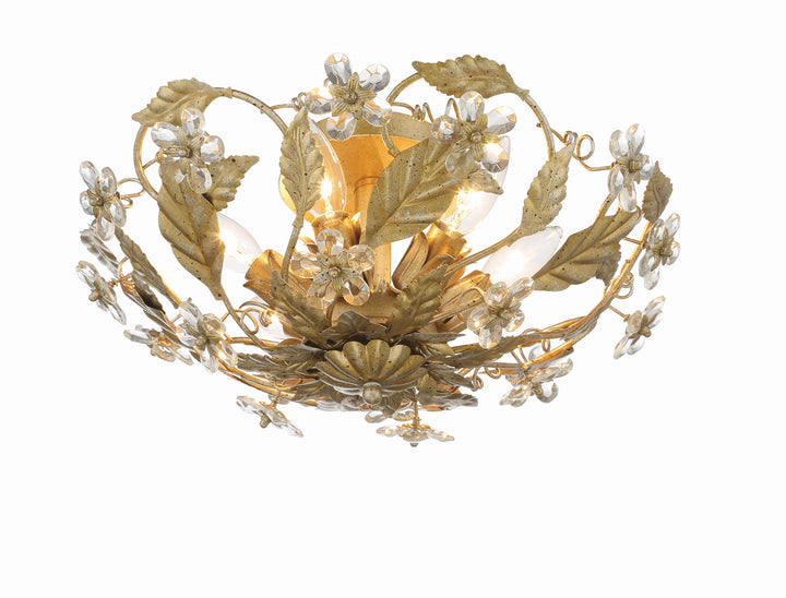 Crystorama Paris Market 6 Light Antique White Semi Flush Mount