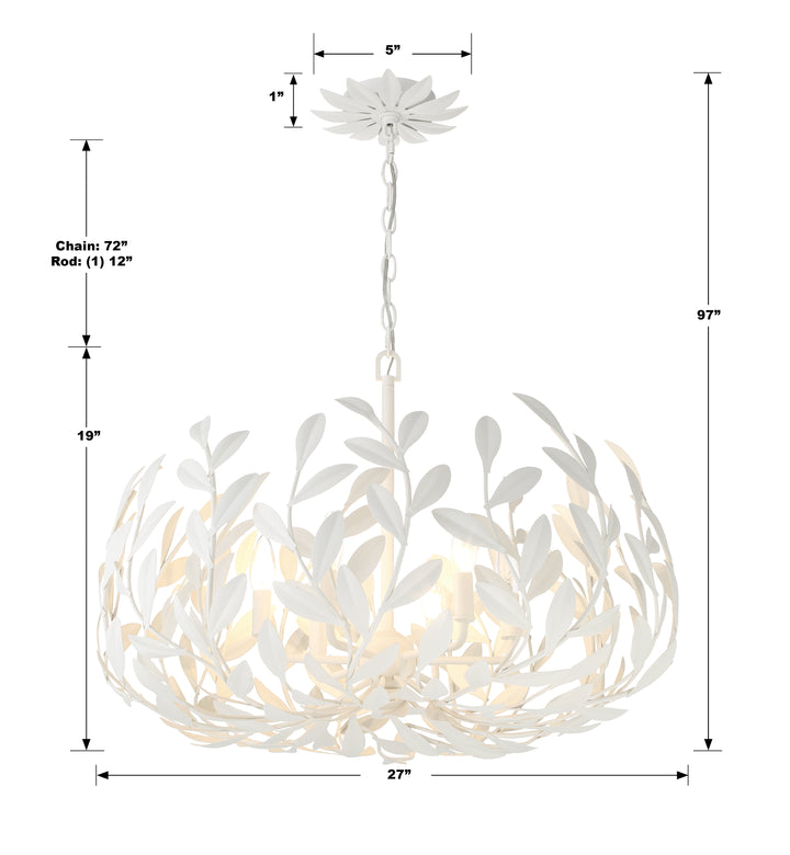 Crystorama Broche 6 Light Antique Gold Chandelier