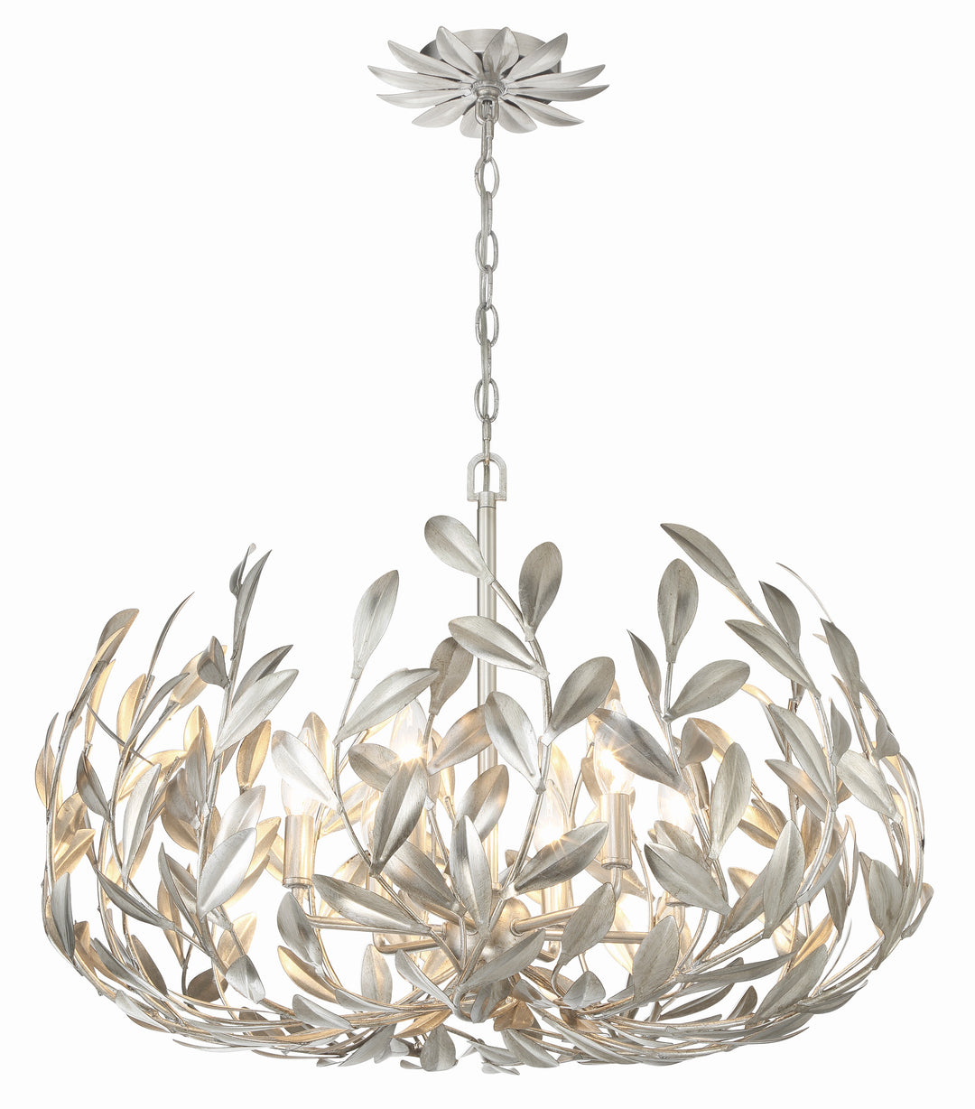 Broche 6 Light Antique Gold Chandelier