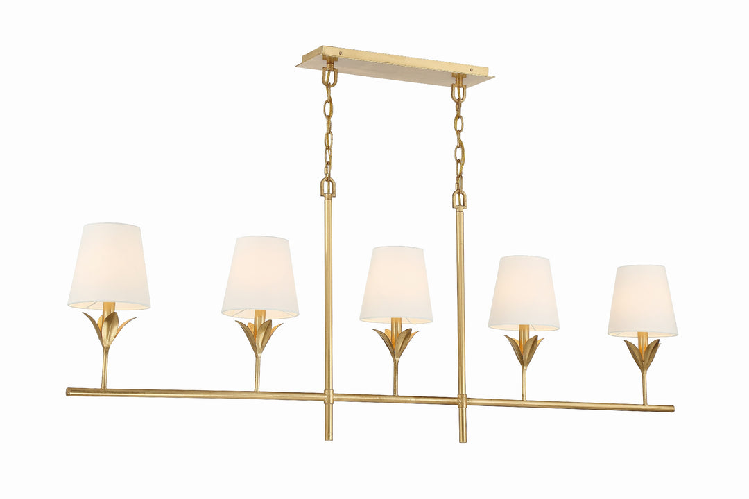 Crystorama Broche 5 Light Antique Gold Chandelier