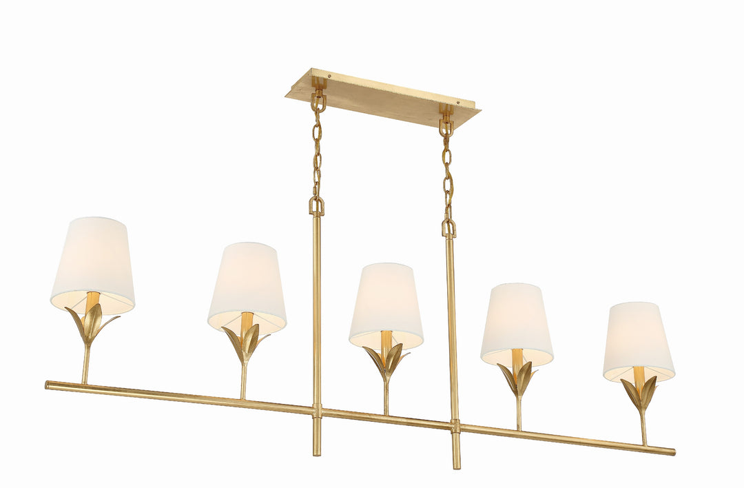 Crystorama Broche 5 Light Antique Gold Chandelier