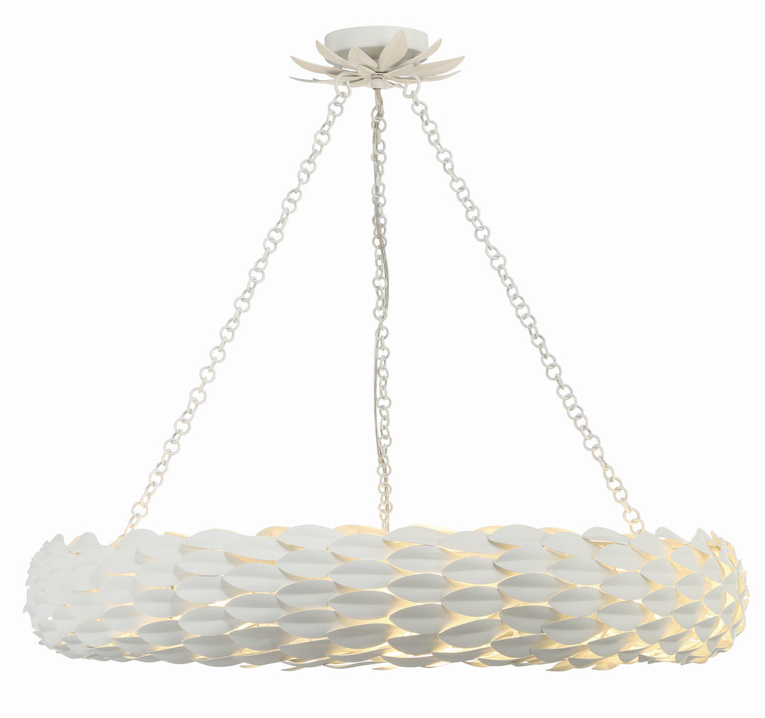 Crystorama Broche 8 Light Antique Gold Semi Flush Mount