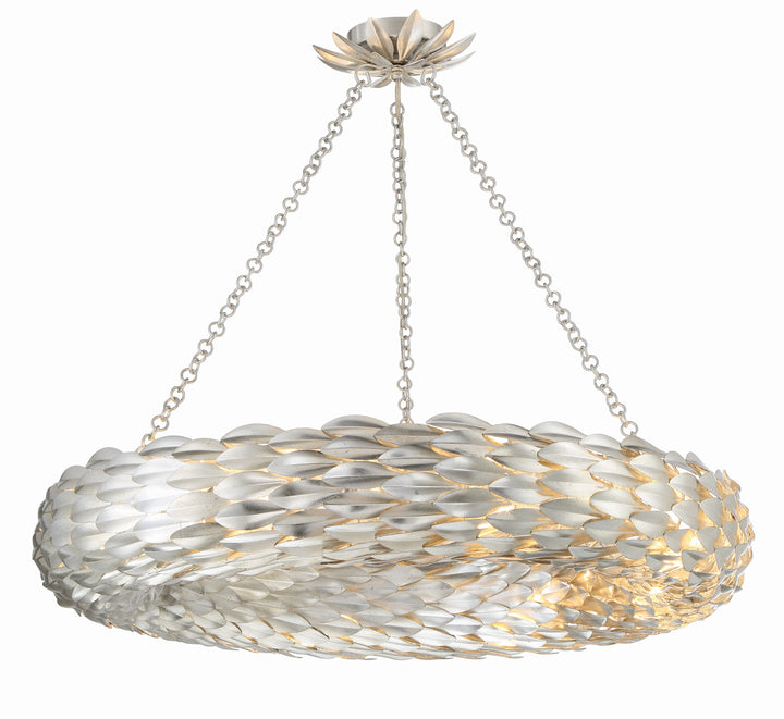 Crystorama Broche 8 Light Antique Gold Semi Flush Mount