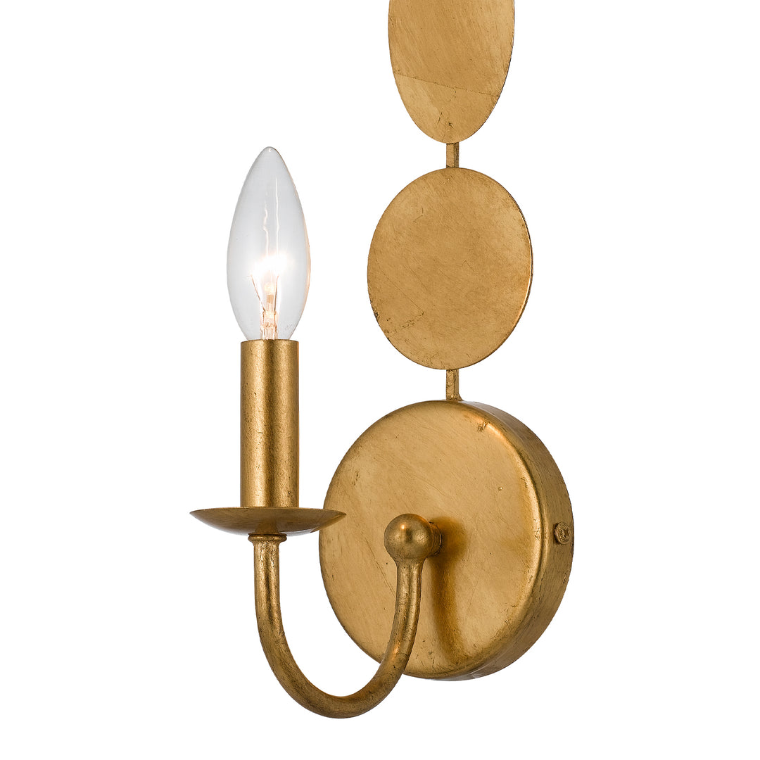 Crystorama Layla 1 Light Antique Gold Sconce