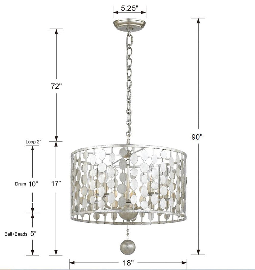 Crystorama Layla 5 Light Antique Gold Chandelier