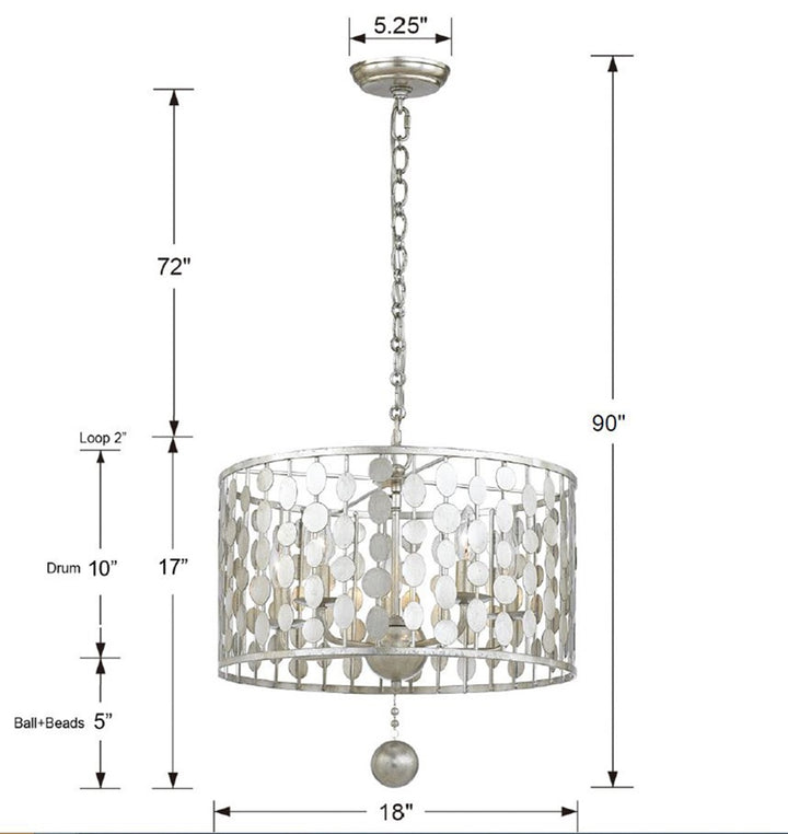 Crystorama Layla 5 Light Antique Gold Chandelier