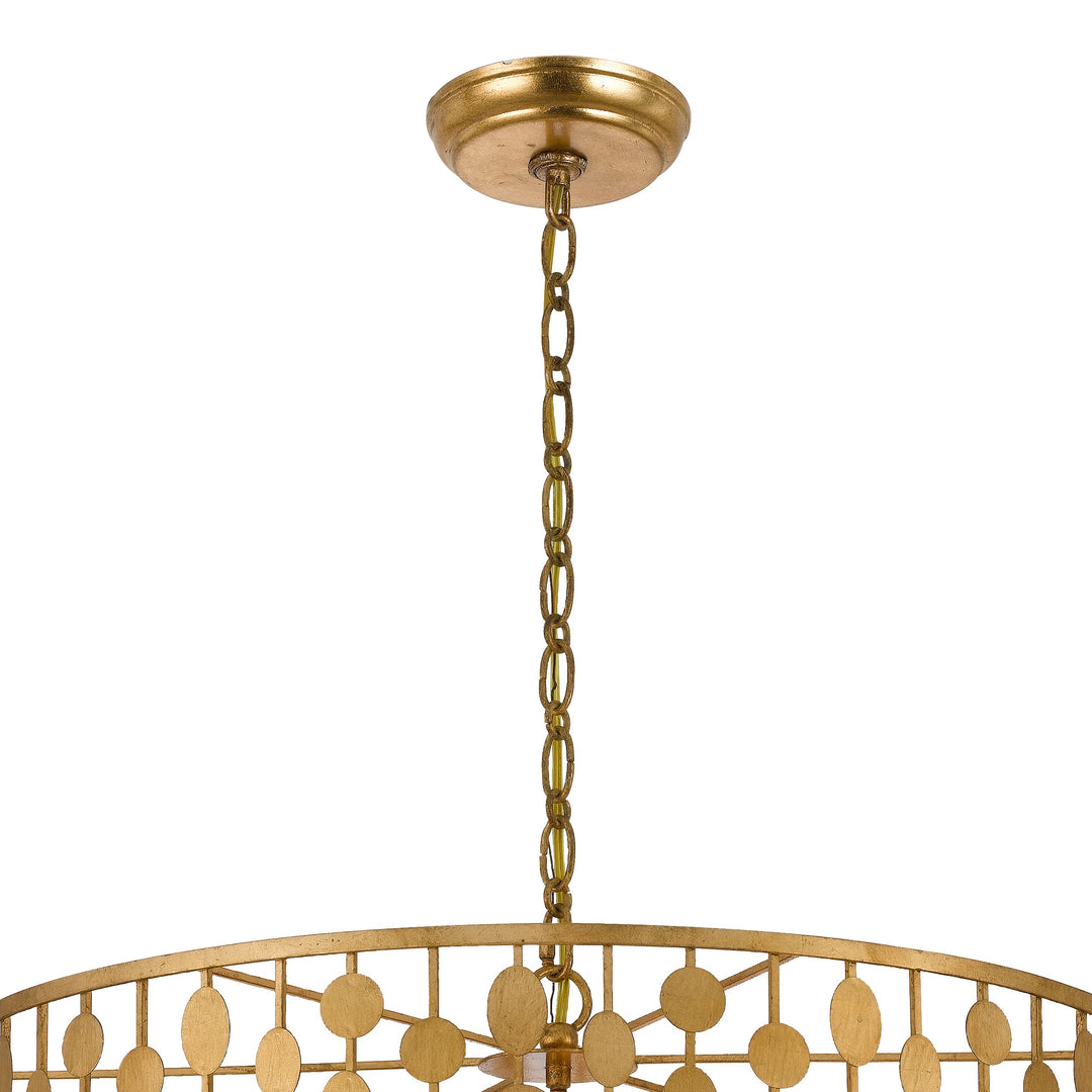 Crystorama Layla 6 Light Antique Gold Chandelier