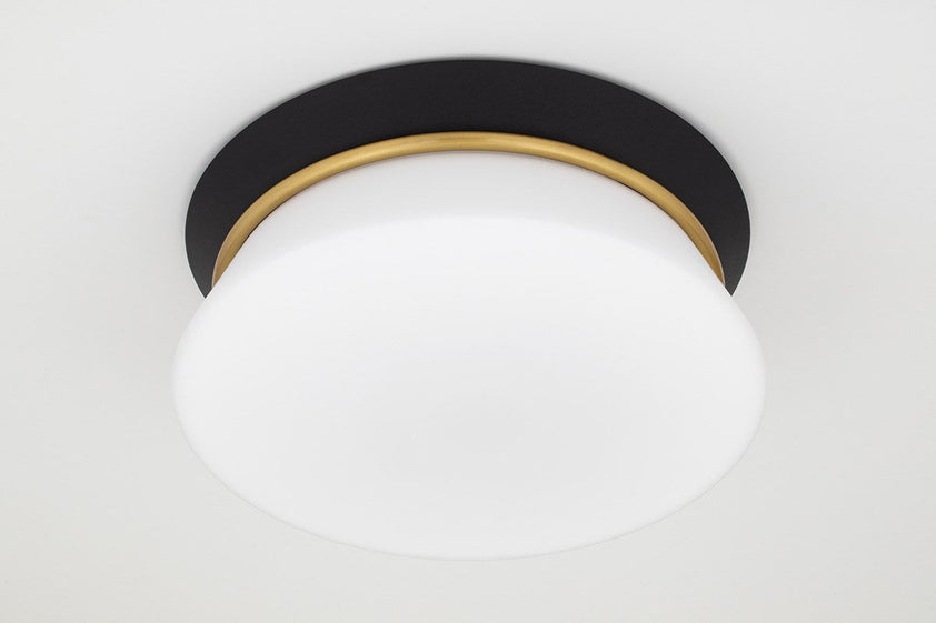 Cath Flush Mount - Polished Nickel/Dusk Black