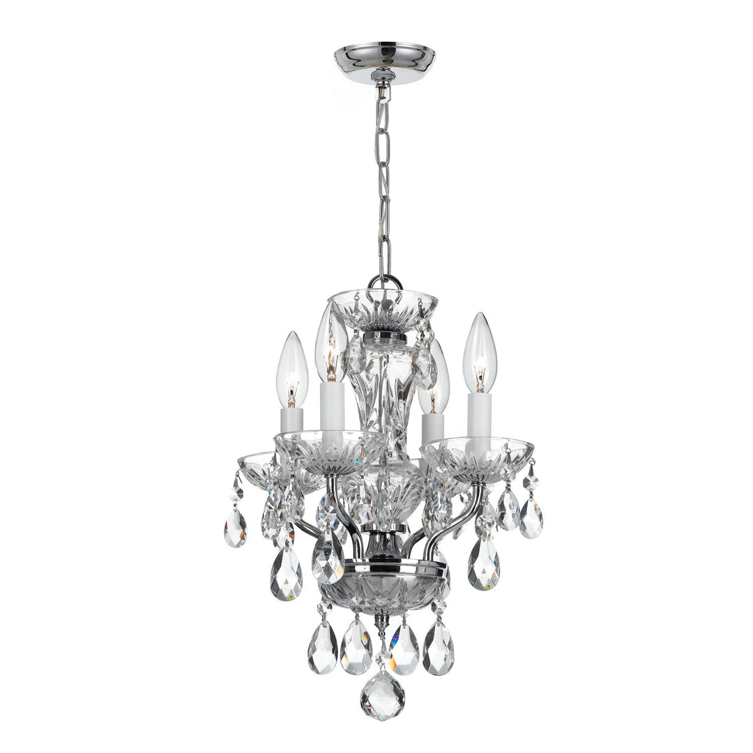 Traditional Crystal 4 Light Spectra Crystal Polished English Bronze Mini Chandelier