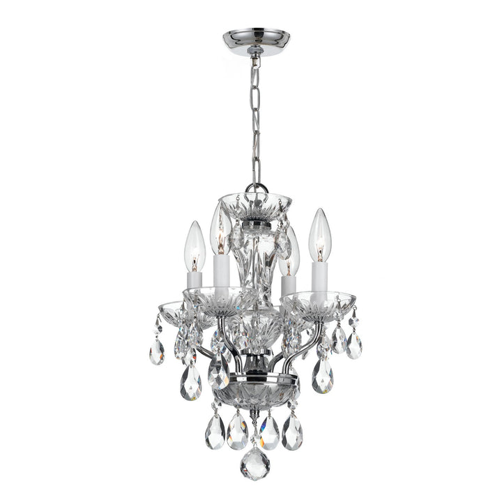 Traditional Crystal 4 Light Spectra Crystal Polished English Bronze Mini Chandelier