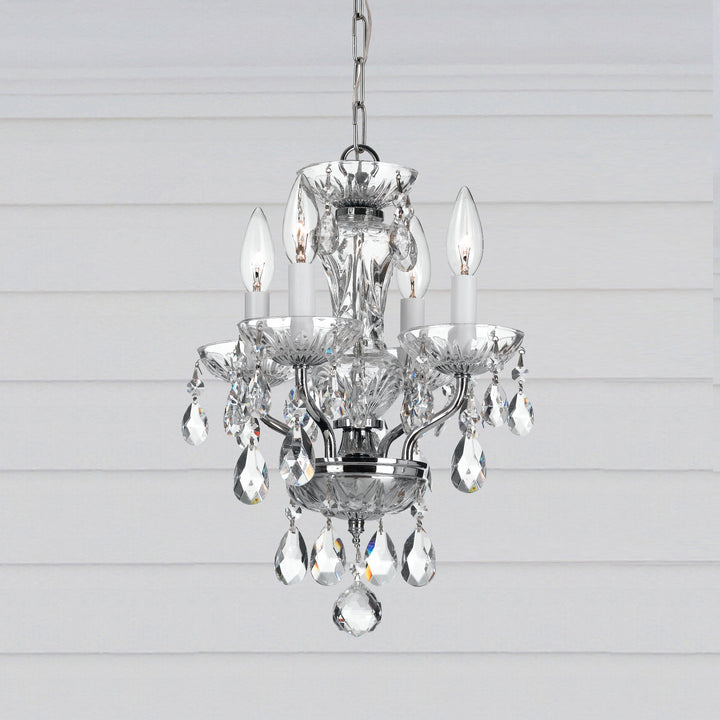 Crystorama Traditional Crystal 4 Light Spectra Crystal Polished English Bronze Mini Chandelier