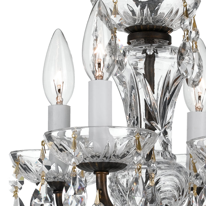 Crystorama Traditional Crystal 4 Light Spectra Crystal Polished English Bronze Mini Chandelier