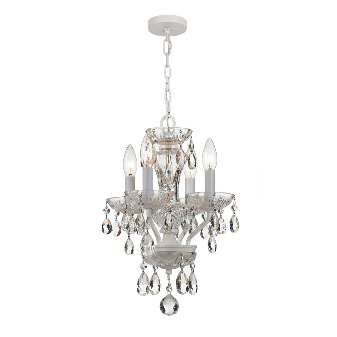 Traditional Crystal 4 Light Spectra Crystal Polished English Bronze Mini Chandelier