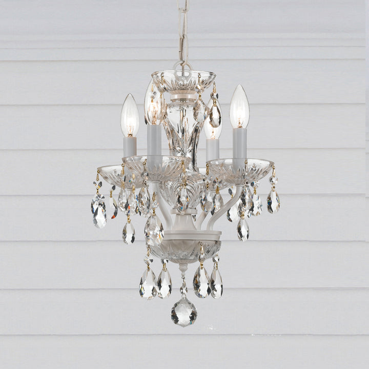 Crystorama Traditional Crystal 4 Light Spectra Crystal Polished English Bronze Mini Chandelier