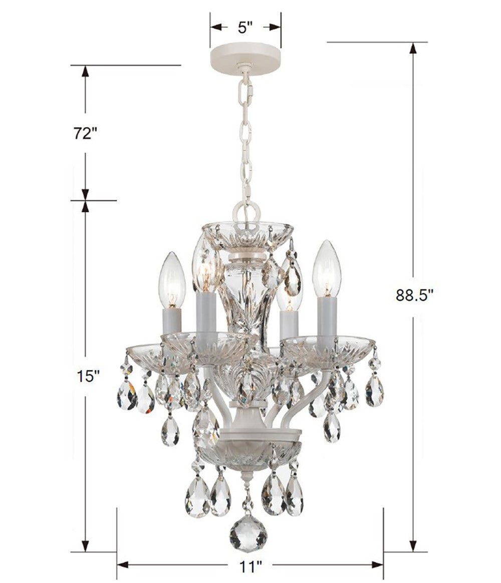 Crystorama Traditional Crystal 4 Light Spectra Crystal Polished English Bronze Mini Chandelier