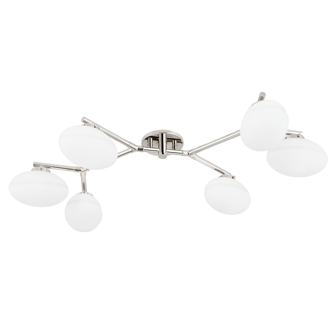 Wagner Semi Flush 6 Bulb - Polished Nickel