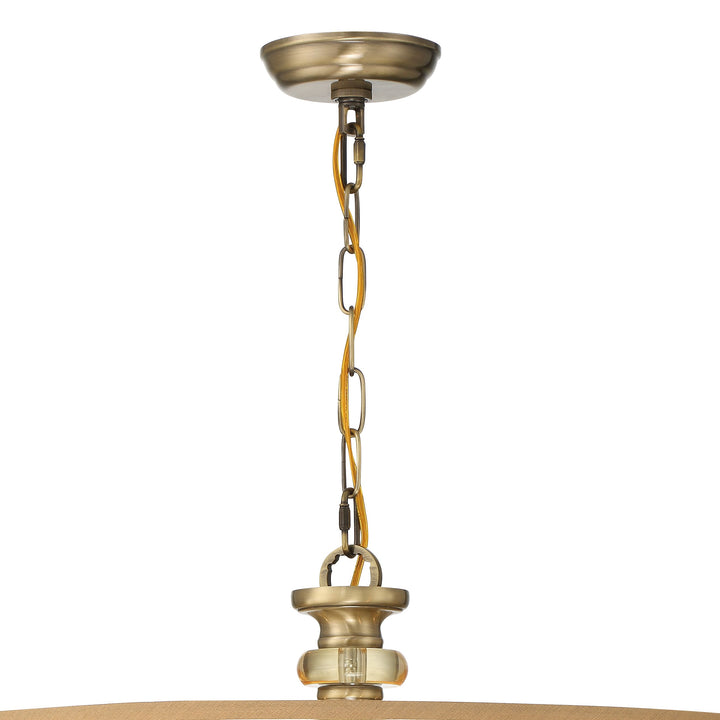 Crystorama Hampton 8 Light Drum Shade Antique Brass Chandelier