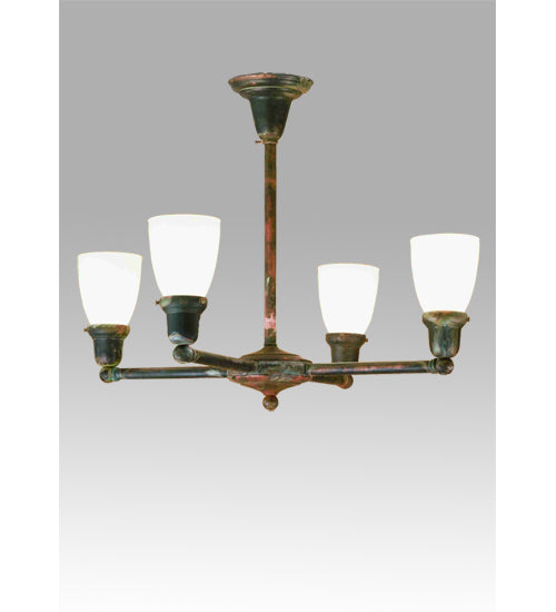 27"W Revival Oyster Bay Goblet 4 Lt Chandelier