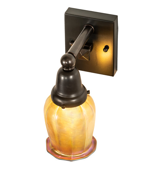 4" Wide Revival Oyster Bay Favrile Wall Sconce