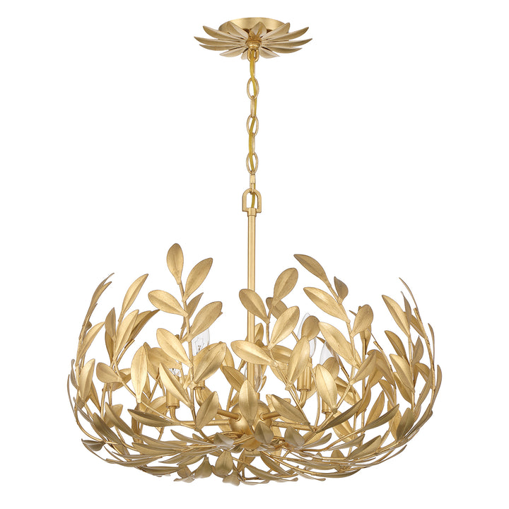 Crystorama Broche 5 Light Antique Gold Chandelier