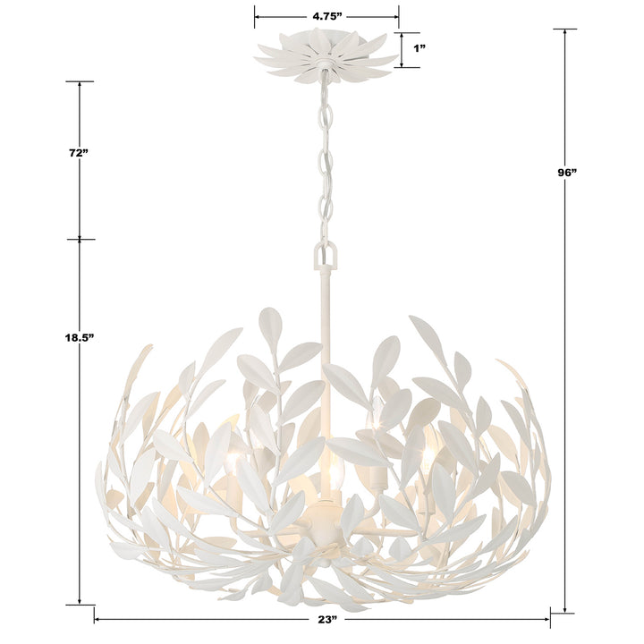 Crystorama Broche 5 Light Antique Gold Chandelier