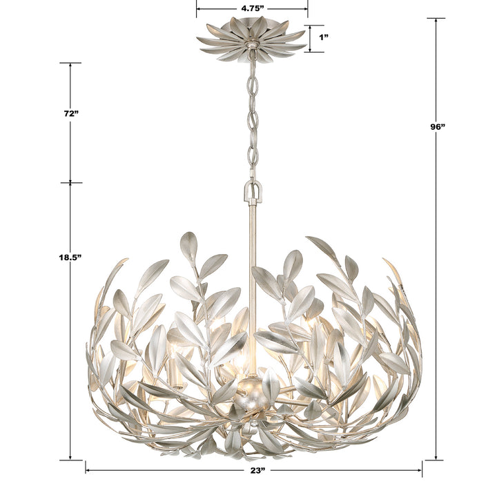 Crystorama Broche 5 Light Antique Gold Chandelier