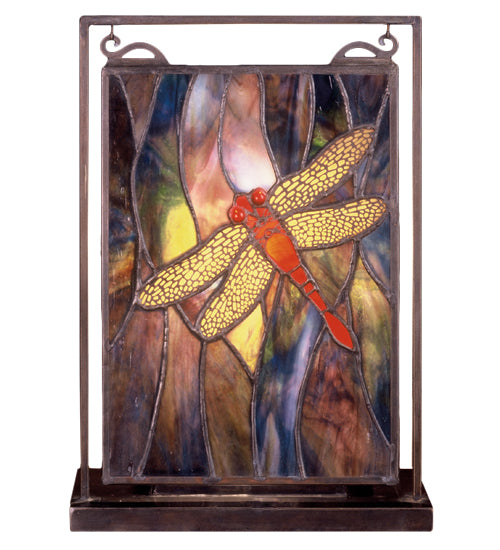 9.5"W X 10.5"H Dragonfly Lighted Mini Tabletop Window