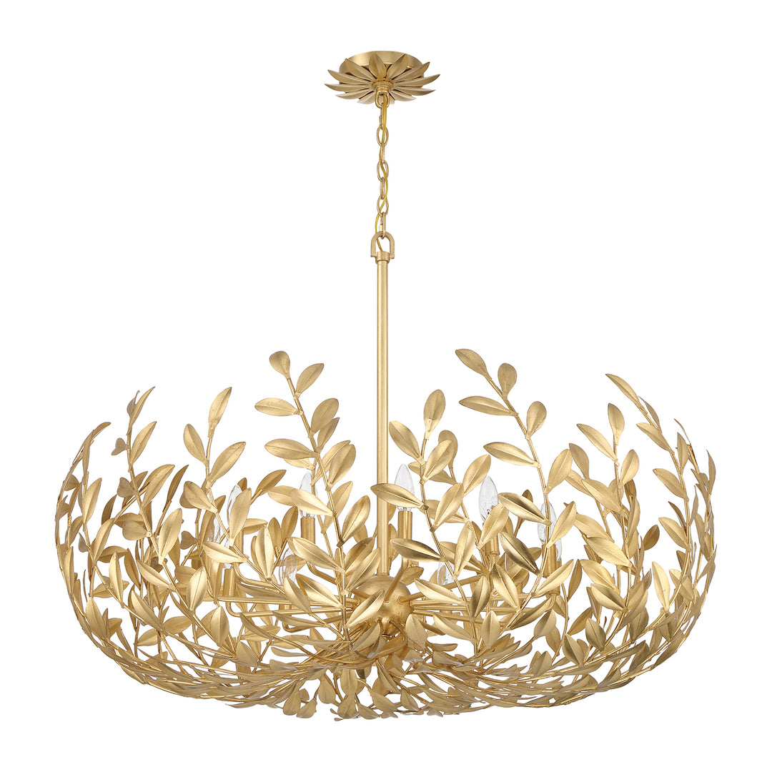 Crystorama Broche 12 Light Antique Gold Chandelier