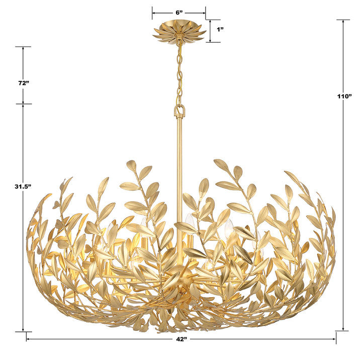 Crystorama Broche 12 Light Antique Gold Chandelier