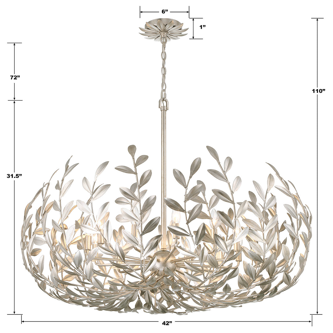 Crystorama Broche 12 Light Antique Gold Chandelier