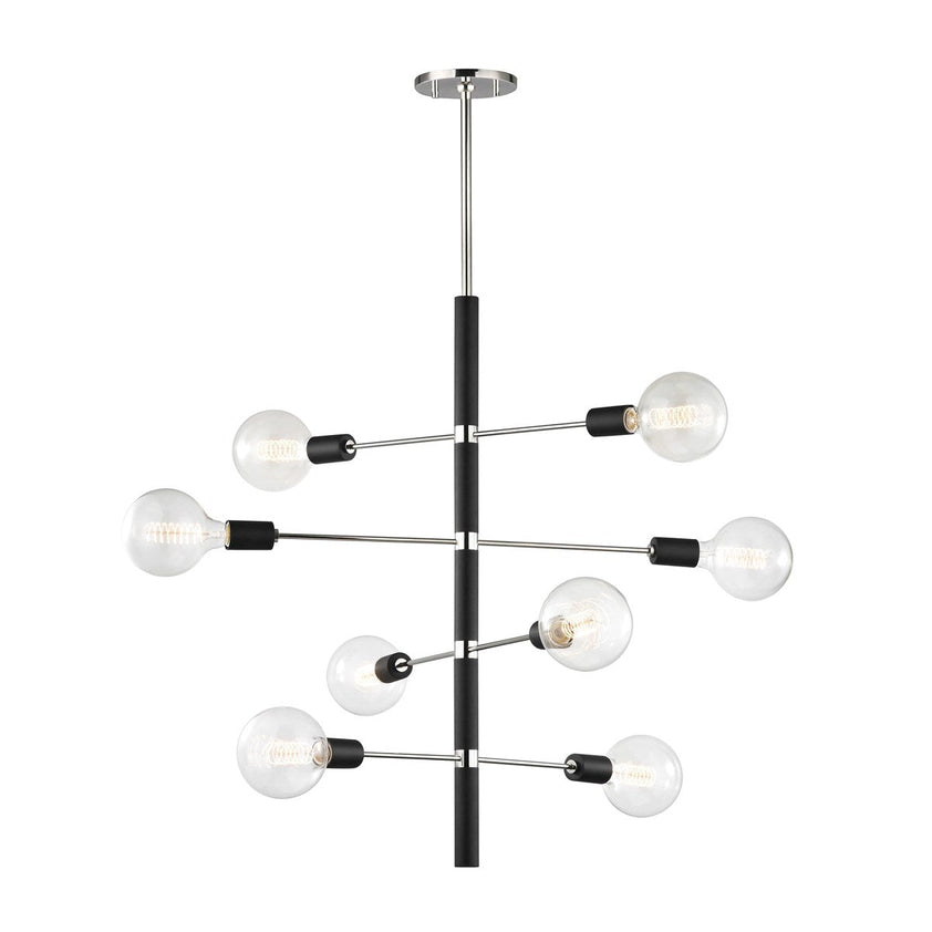 Astrid Chandelier 32" - Polished Nickel/Dusk Black