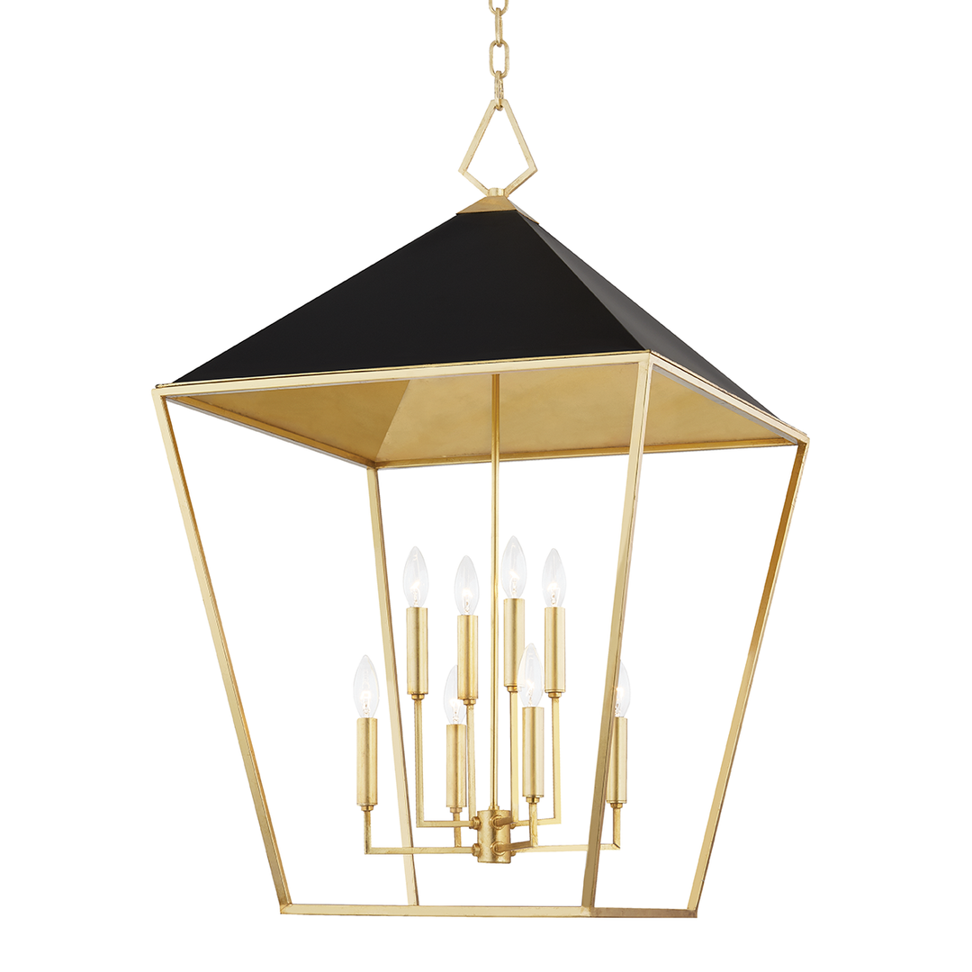 Paxton 8 Light Pendant - Gold Leaf/Black