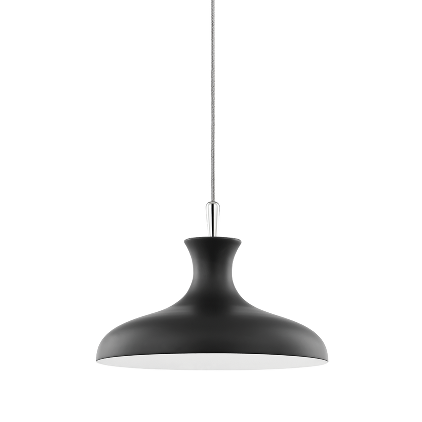 Cassidy Pendant 10" - Polished Nickel/Dusk Black