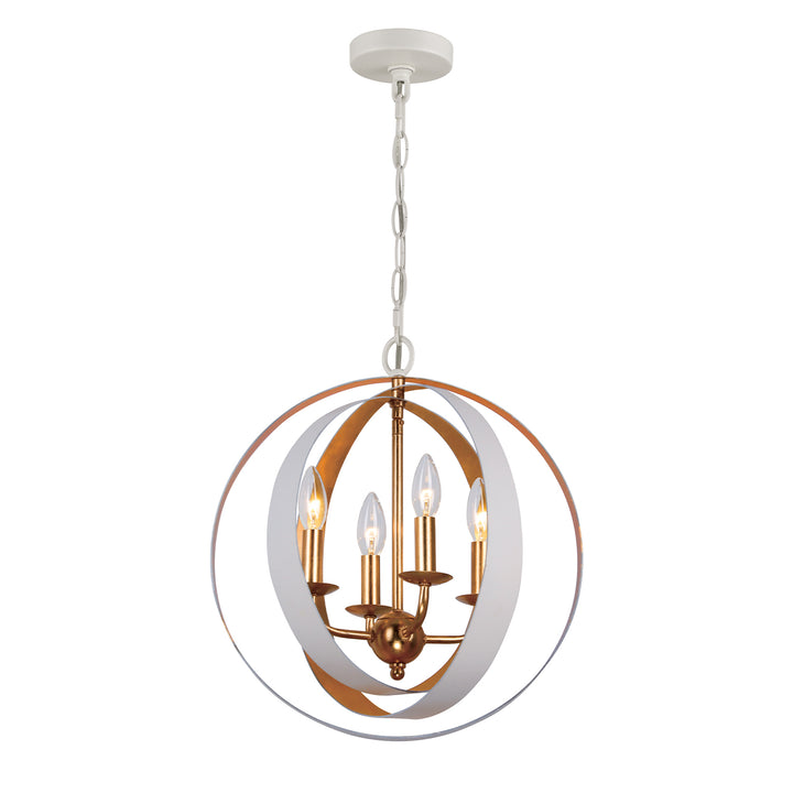 Crystorama Luna 4 Light English Bronze + Antique Gold Sphere Mini Chandelier