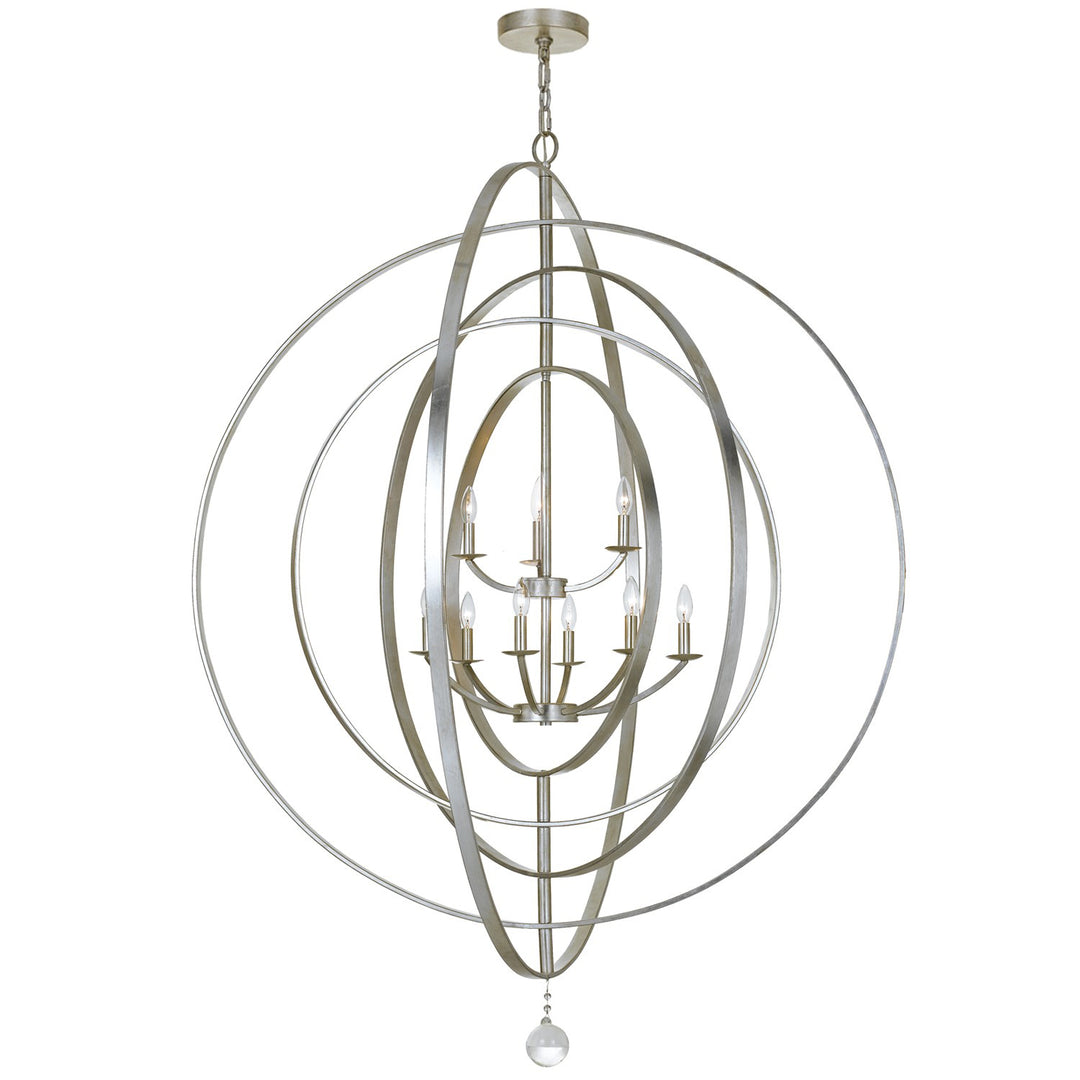 Luna 9 Light Antique Silver Chandelier