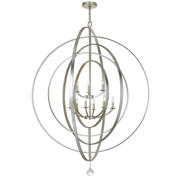 Luna 9 Light Antique Silver Chandelier