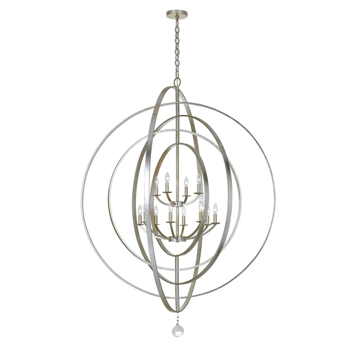 Luna 12 Light Antique Silver Sphere Chandelier