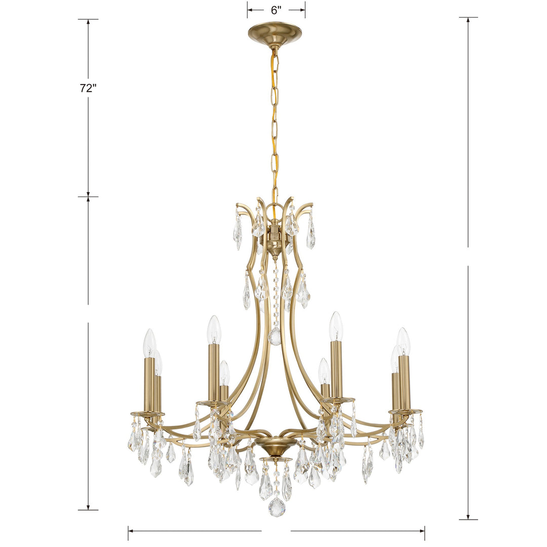 Crystorama Cedar 8 Light Polished Chrome Chandelier